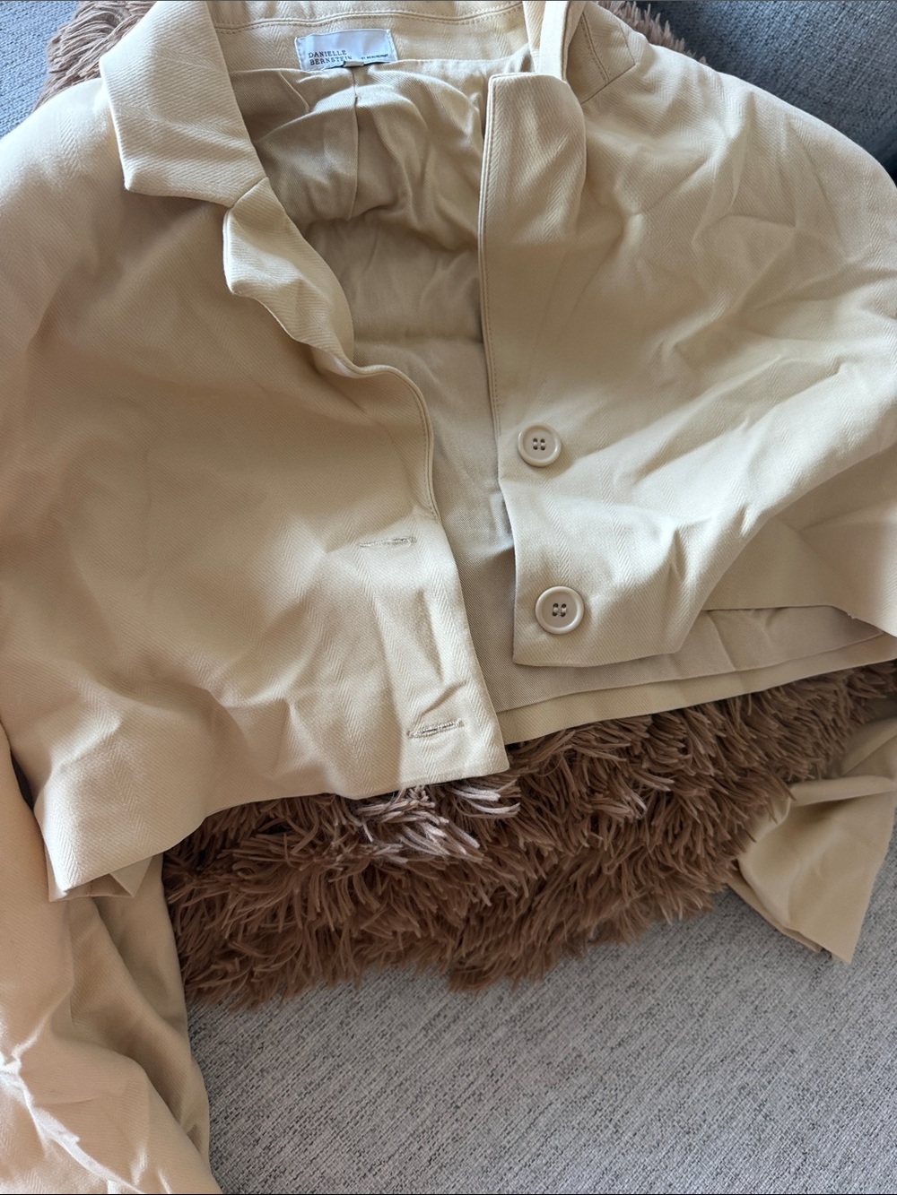Weworewhat danielle bernstein Butter yellow Cropped crop Jacket